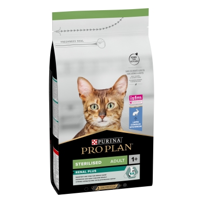 Корм сухой для стерилизованных кошек и котов Purina Pro Plan Sterilised Adult 1+ с кроликом, 1,5 кг