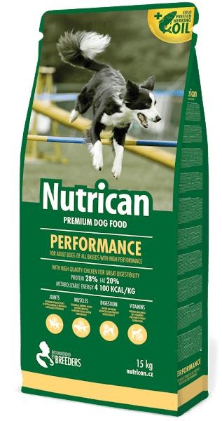 Корм сухой для взрослых активных собак всех пород Nutrican Performance, 15 кг
