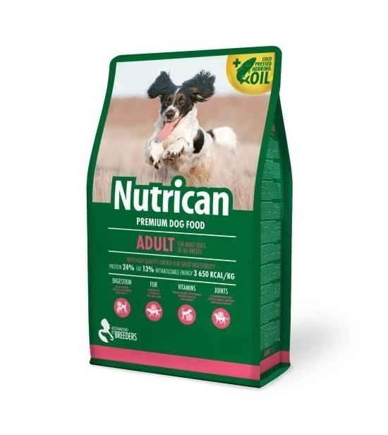 Корм сухой для взрослых собак всех пород Nutrican Adult, 15 кг