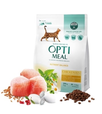 Корм сухой для котов Optimeal со вкусом курицы, 200 г