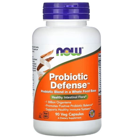 Суміш пробіотичних бактерій NOW Probiotic Defense, 90 вегетаріанських капсул
