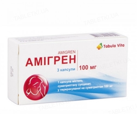 Амігрен капсули по 100 мг №3