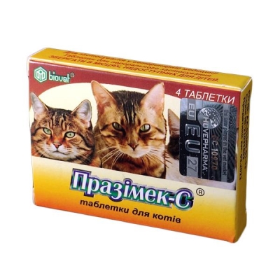 Празимек-С для кошек на 4 кг, 4 таблетки