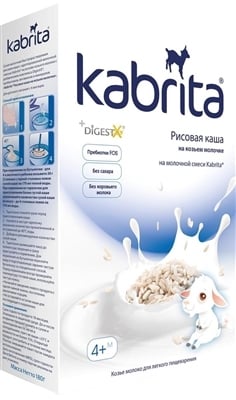 Каша молочная Kabrita на козьем молоке Рисовая, для детей с 4 месяцев, 180 г