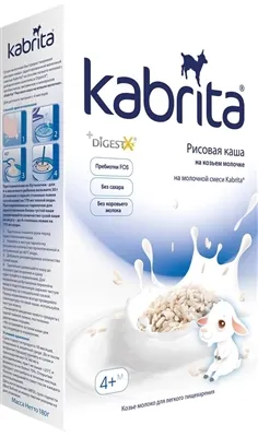 Каша молочна Kabrita на козячому молоці Рисова, для дітей з 4 місяців , 180 г