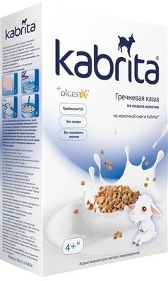 Каша молочная Kabrita на козьем молоке Гречневая, для детей с 4 месяцев, 180 г