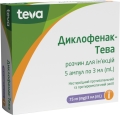 Диклофенак-Тева раствор д/ин. 75 мг по 3 мл №5 (5х1) в амп.
