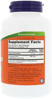 Ехінацея NOW Echinacea 400 мг вег. капсули №250