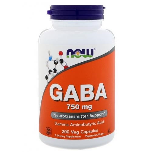 Аминокислота NOW GABA 750 мг веганские капсулы №200