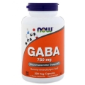 Аминокислота NOW GABA 750 мг веганские капсулы №200