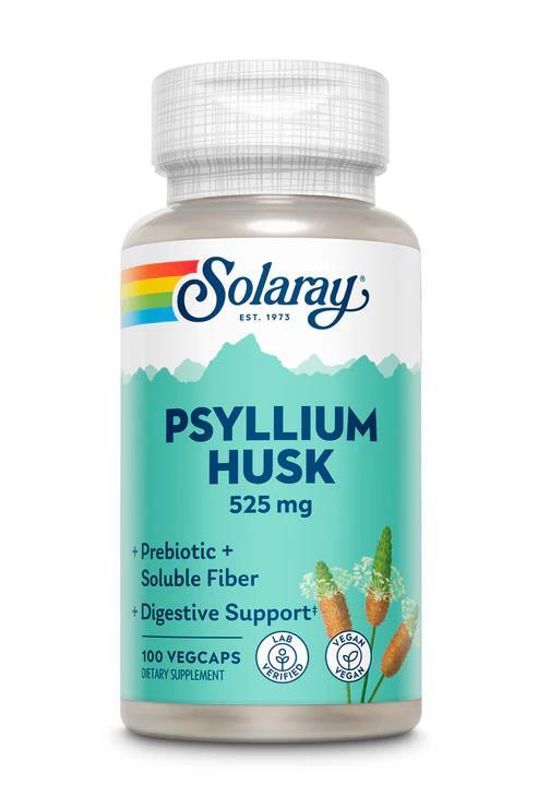 Псиллиум (шелуха семян подорожника) Solaray Psyllium Husk 525 мг, 100 капсул