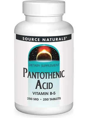 Пантотенова кислота Source Naturals Pantothenic Acid 250 мг, 250 таблеток