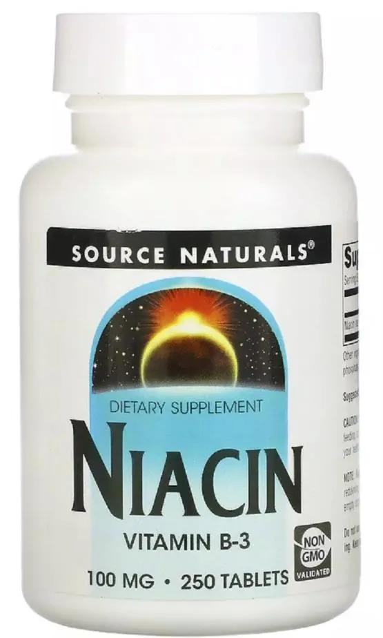 Ніацин (В3) Source Naturals Niacin В3 100 мг, 250 таблеток