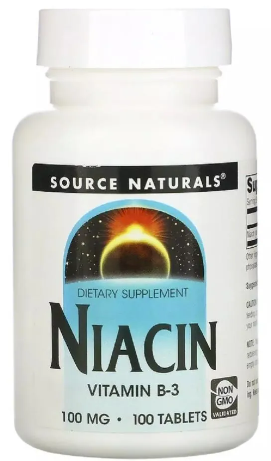 Ніацин (В3) Source Naturals Niacin В3 100 мг, 100 таблеток