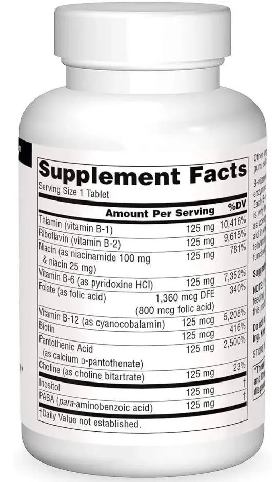Вітаміни групи В Source Naturals B-125, 60 таблеток