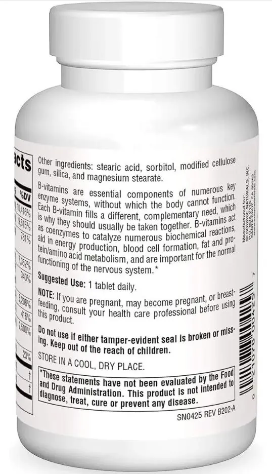 Вітаміни групи В Source Naturals B-125, 60 таблеток