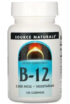 Вітамін В12 Source Naturals Vitamin B-12 2000 мкг, 100 таблеток для розсмоктування