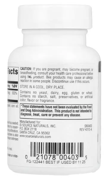 Бета Каротин Source Naturals Beta Carotene 25000 IU, 100 капсул