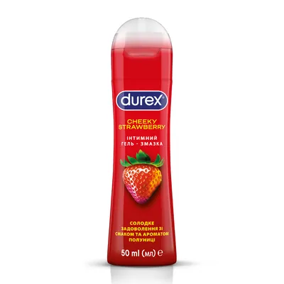 Гель-змазка інтимна Durex Cheeky Strawberry смак та аромат полуниці (лубрикант), 50 мл