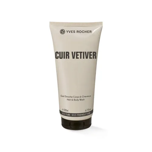 Гель для тіла та волосся Yves Rocher Cuir Vetiver парфумований для чоловіків, 200 мл