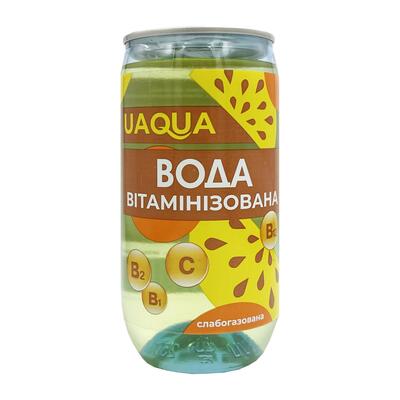 Вода питьевая Uaqua слабогазированная Витамизированная, 0,25 л в банке
