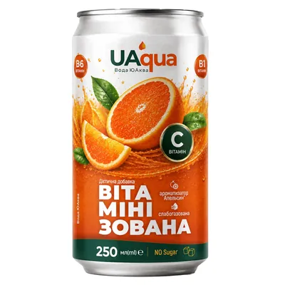 Вода вітамінізована Uaqua слабогазована, 0,25 л в банці