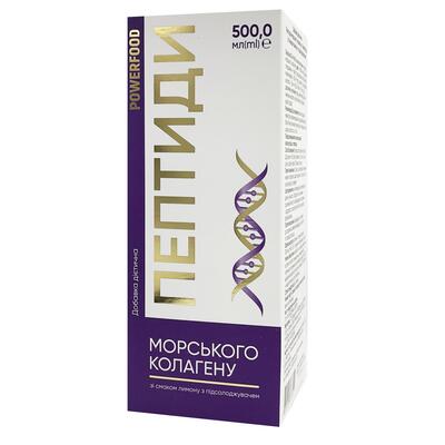 Пептиды коллагена POWERFOOD со вкусом лимона с подсластителем, 500 мл
