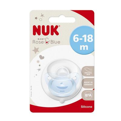Пустышка силиконовая NUK Baby Blue 10736275 ортодонтична размер 2, 1 шт