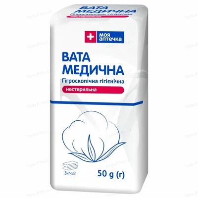 Вата нестерильна Моя Аптечка медична гігієнічна, зиг-заг 50 г