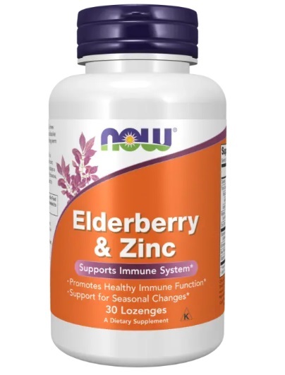 Черная бузина и цинк NOW Elderberry & Zinc таблетки д/рассас. №30