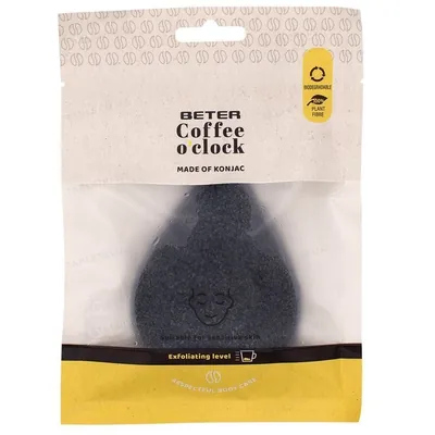 Спонж Beter Coffee O'clock багаторазовий для очищення обличчя з конжаку