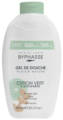 Гель для душу Byphasse Plaisir Nature Лайм та імбир, 600 мл