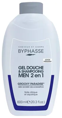 Гель-шампунь для душу Byphasse Groovy Paradise Men 2-en-1 чоловічий, 600 мл