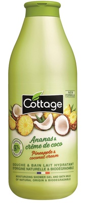 Гель для ванны и душа Cottage Moisturizing Shower Gel And Bath Milk увлажняющий Ананас и кокосовое молочко, 750 мл