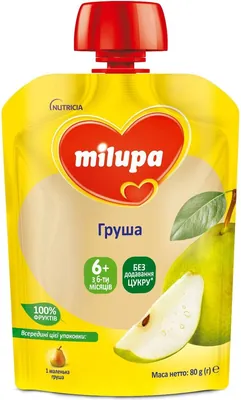 Пюре фруктове Milupa Груша для дітей з 6 місяців, 80 г