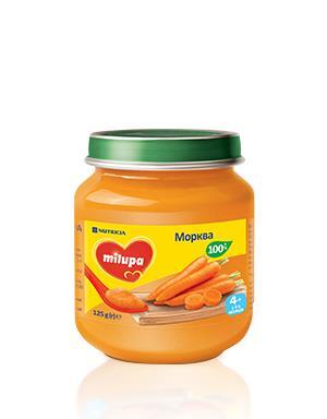 Пюре овощное Milupa Морковь для детей с 4 месяцев, 125 г