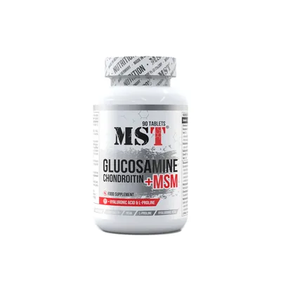 Глюкозамін, хондроїтин, МСМ та гіалуронова кислота MST Nutrition Glucosamine Chondroitin + MSM + hyaluronic acid, 90 таблеток