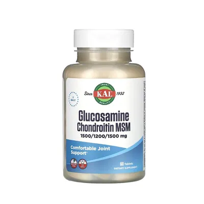 Глюкозамін & Хондроїтин з МСМ KAL Glucosamine & Chondroitine MCM, 60 таблеток