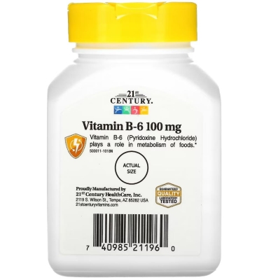 Витамин B-6 21st Century Vitamin B-6 100 мг, 110 таблеток