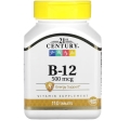 Витамин B-12 21st Century Vitamin B-12 500 мкг, 110 таблеток