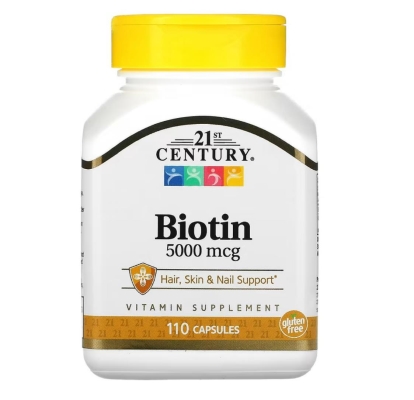 Биотин 21st Century Biotin 5000 мкг, 110 капсул