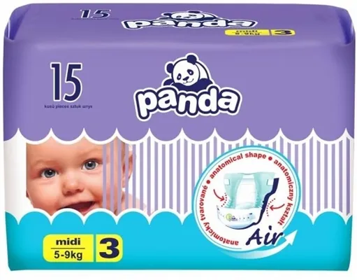 Підгузки Panda дитячі midi, розмір 3, 5-9 кг, 15 шт