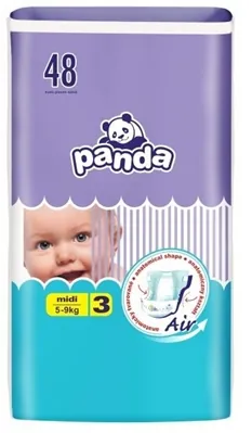 Підгузки Panda дитячі midi, розмір 3, 5-9 кг, 48 шт