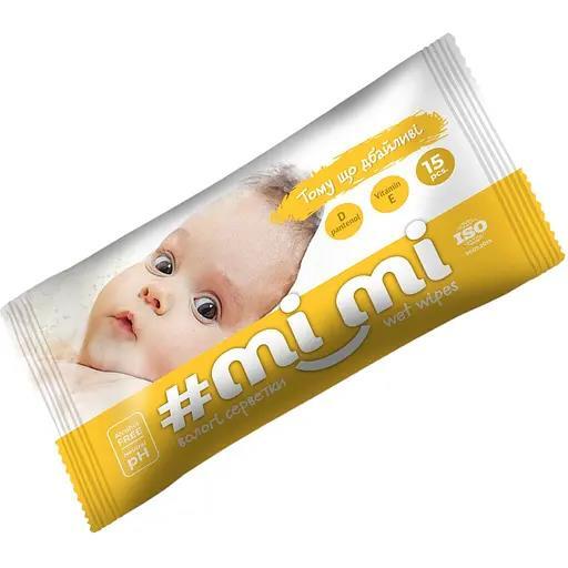 Салфетки влажные MiMi детские, 15 шт