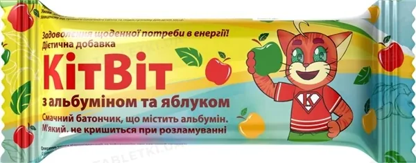 Батончик КітВіт з альбуміном і яблуком, 40 г