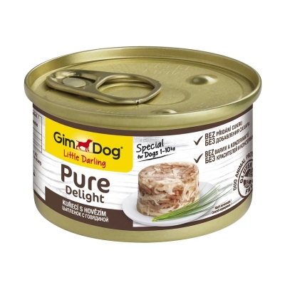 Корм влажный для собак GimDog LD Pure Delight с курицей и говядиной, 85 г