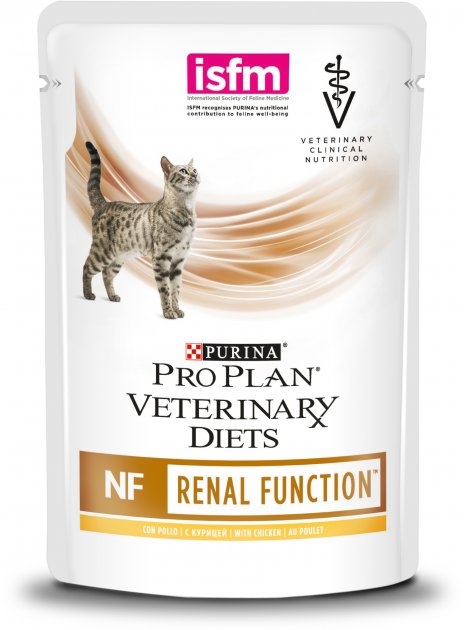 Корм влажный для взрослых кошек Purina Pro Plan Veterinary Diets NF Renal Function при болезнях почек, кусочки в подливке с курицей, 85 г