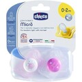 Пустушка силіконова Chicco Physio Micro, від 0 до 2 місяців, для дівчаток, з футляром, 2 шт