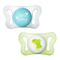 Пустушка силіконова Chicco Physio Micro (75121.21), від 0 до 2 місяців, для хлопчиків, з футляром, 2 шт