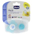 Пустушка силіконова Chicco Physio Micro (75121.21), від 0 до 2 місяців, для хлопчиків, з футляром, 2 шт